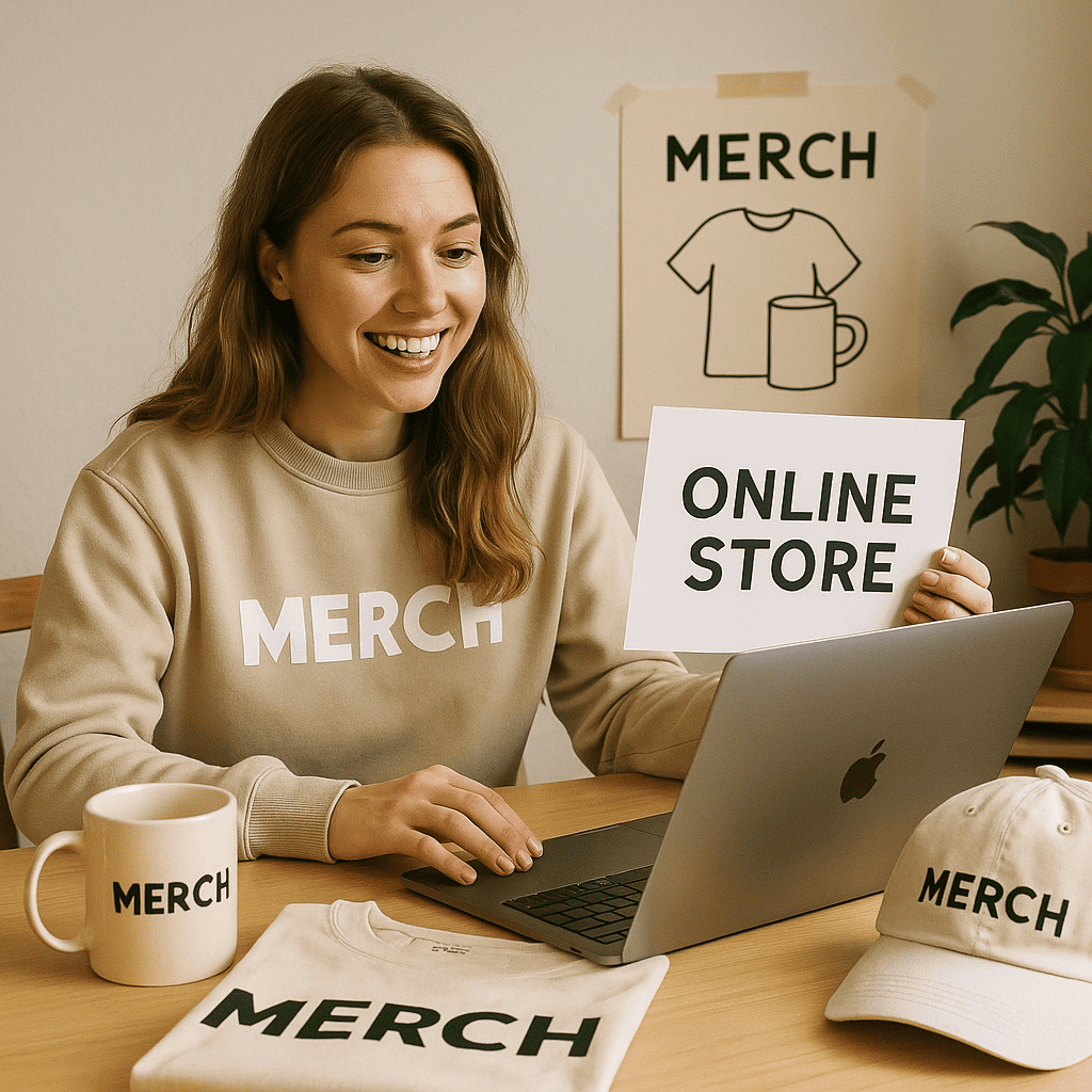 Influenceuse qui ouvre sa boutique en ligne